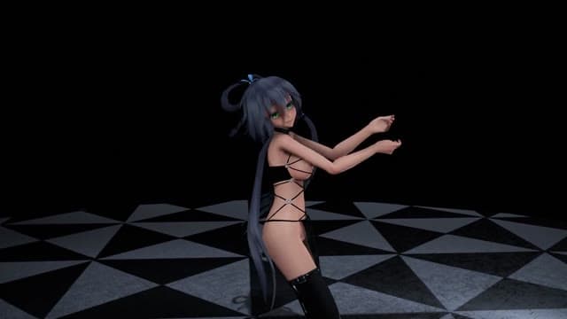 Uncensored MMD 015: Tiny Loli in Black String Bikini