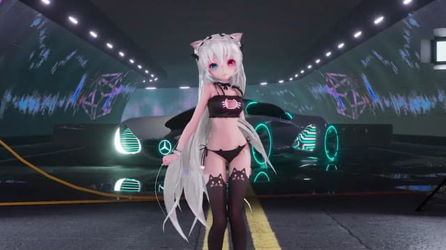 Uncensored MMD 015: Tiny White-Haired Catgirl Loli Animation